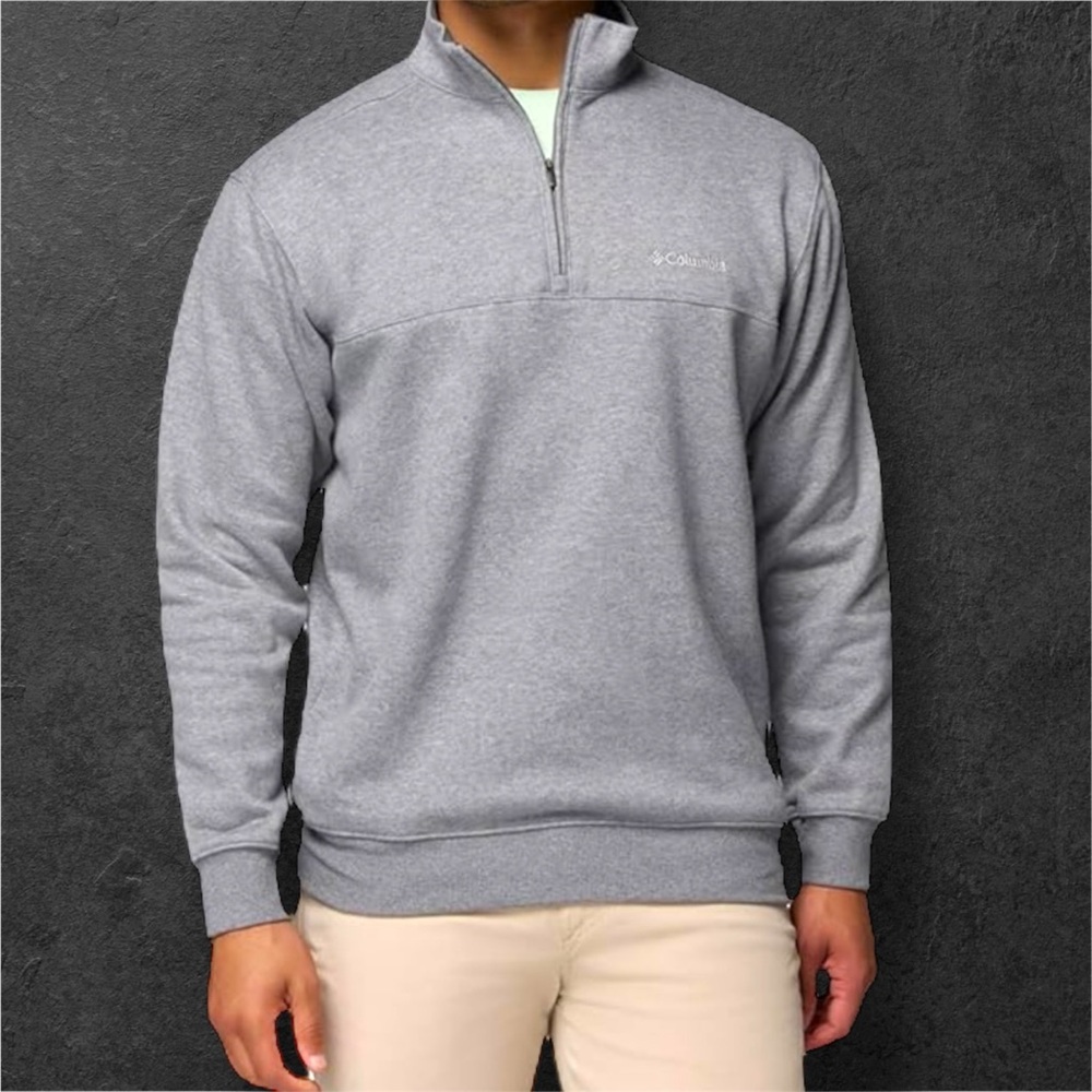 Columbia Men's Zip-Up Gray Sweater